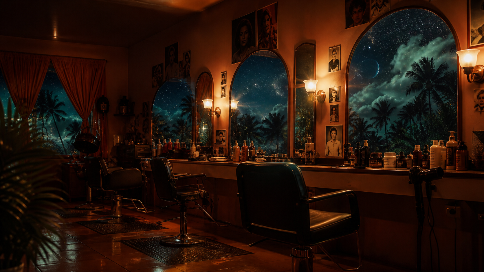 Afro Surrealism aesthetic: Interior dossier scene
