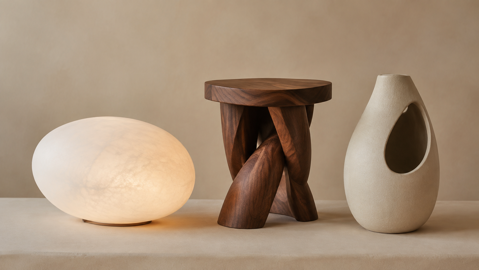Biomorphic Modernism aesthetic: Object dossier scene
