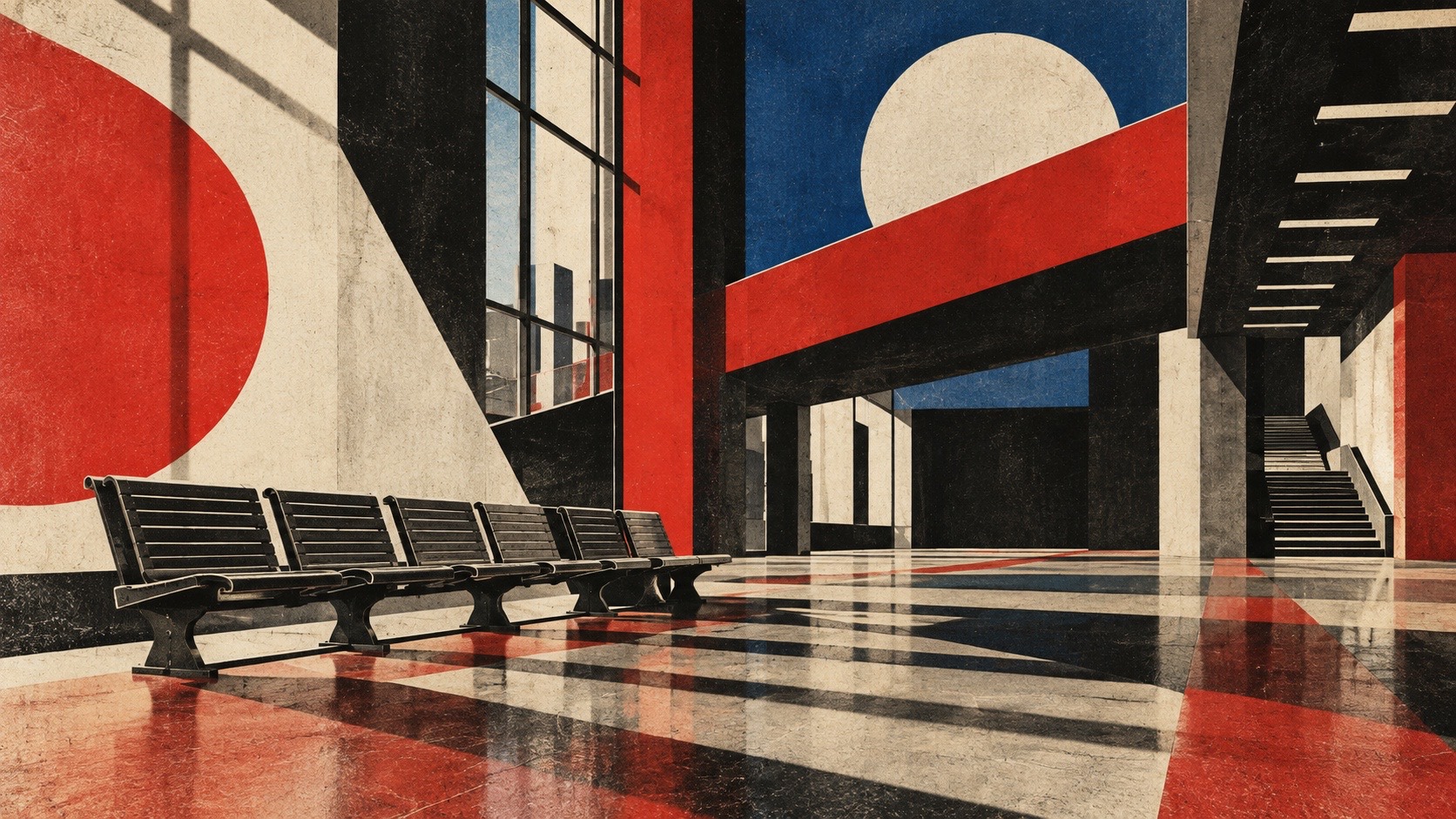 Constructivism aesthetic: Transit dossier scene