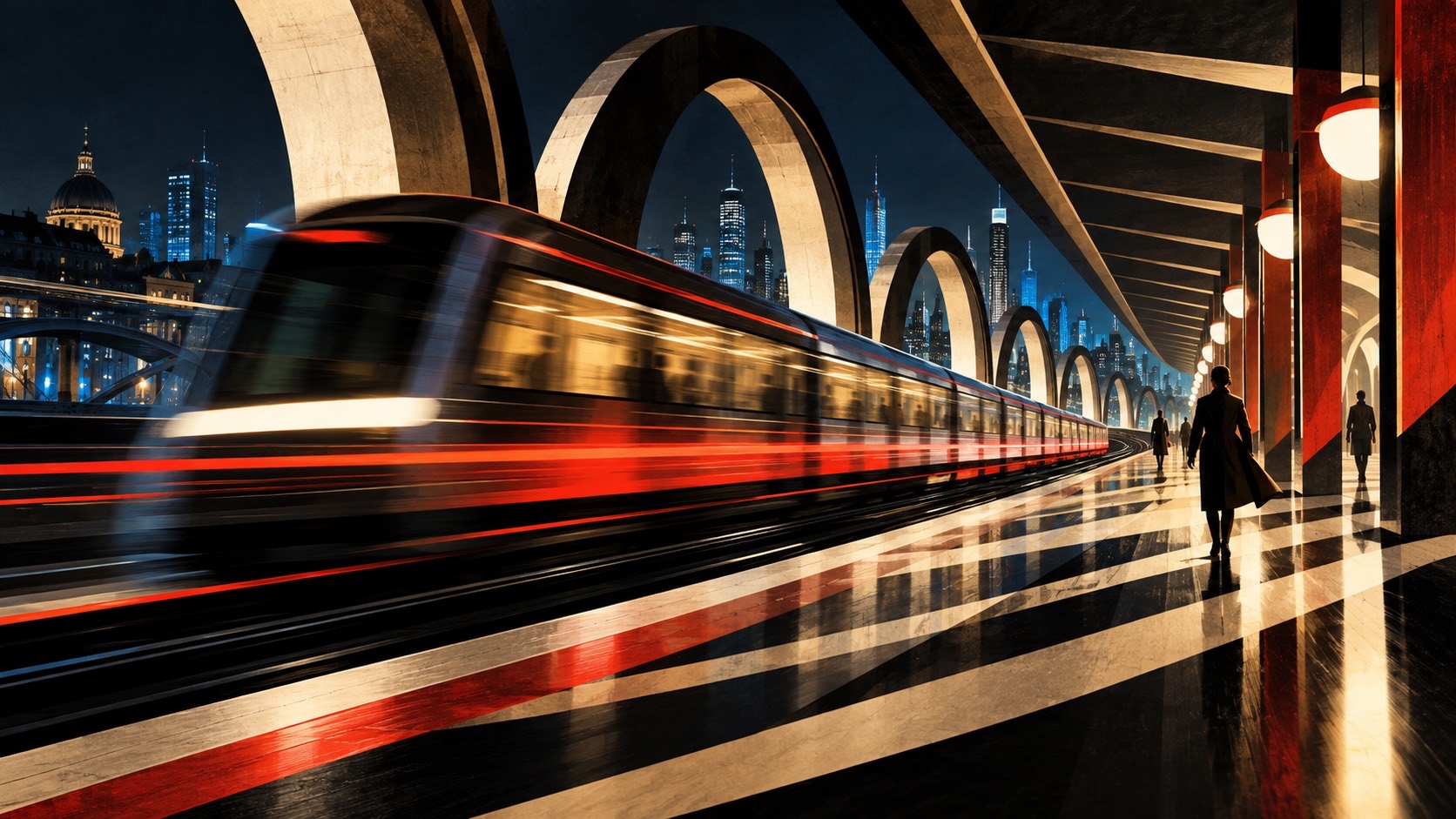 Futurism aesthetic: Transit dossier scene