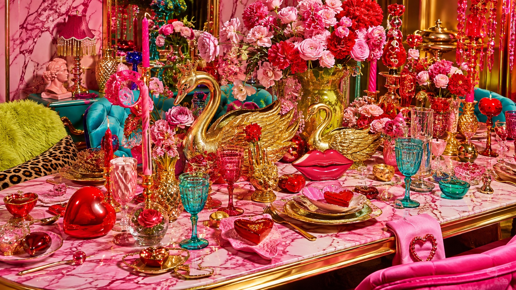 Kitsch aesthetic: Interior dossier scene