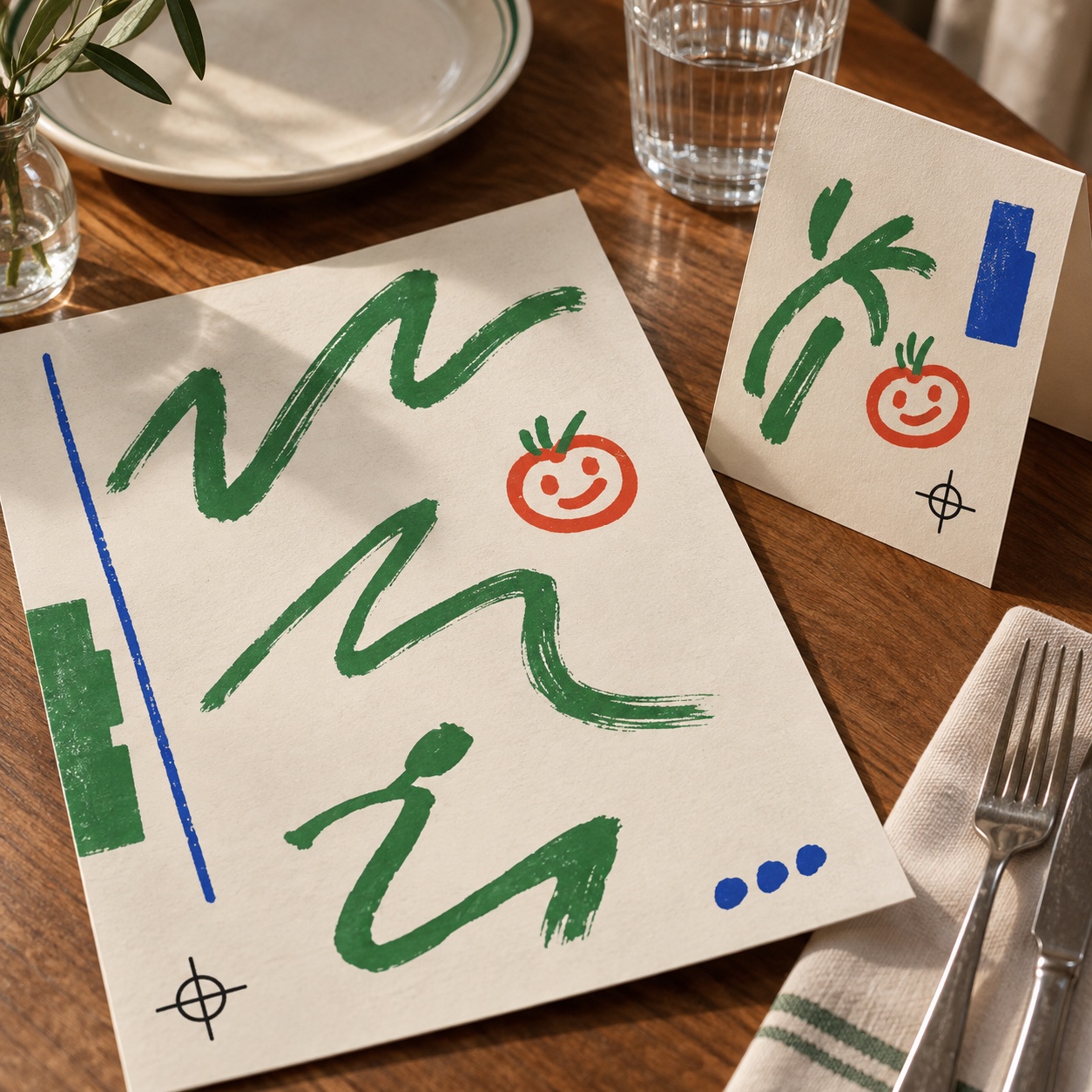 Naïve Design aesthetic: Menu dossier scene