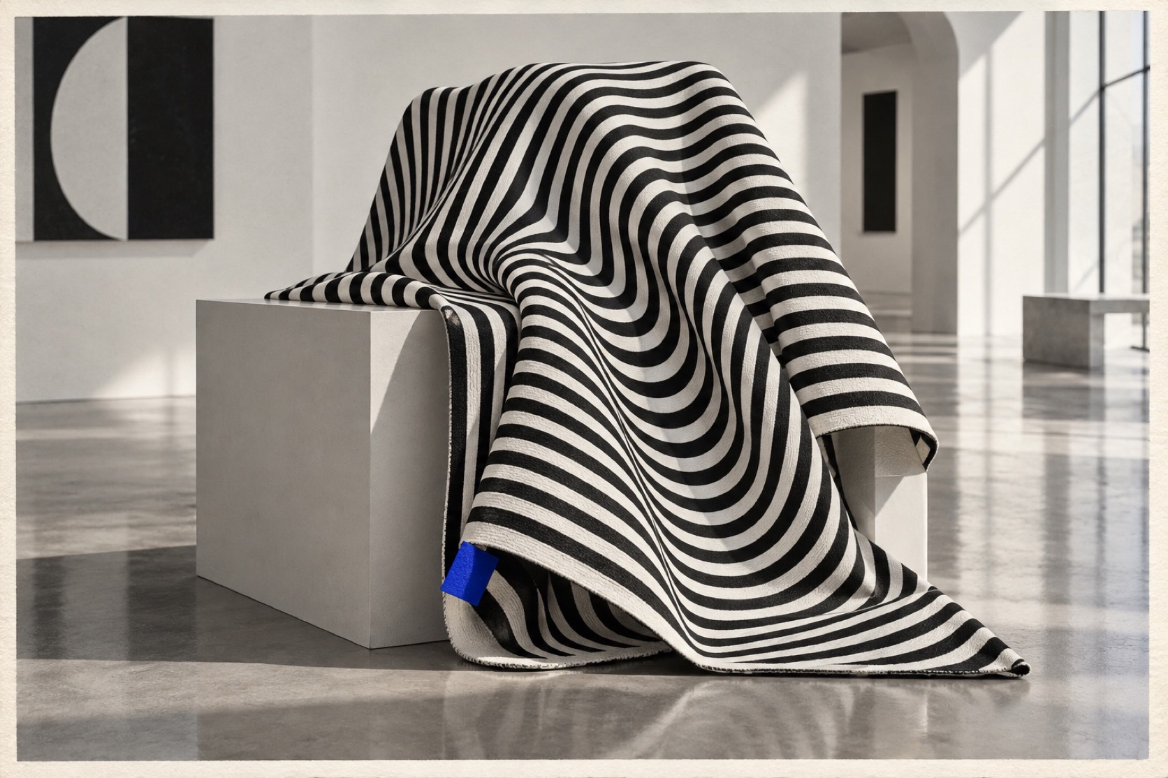 Op Art aesthetic: Textile dossier scene