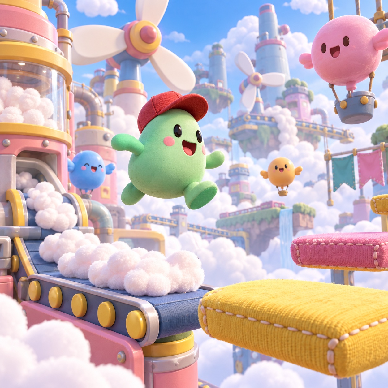 Playful Platformer aesthetic: Cloudworks dossier scene