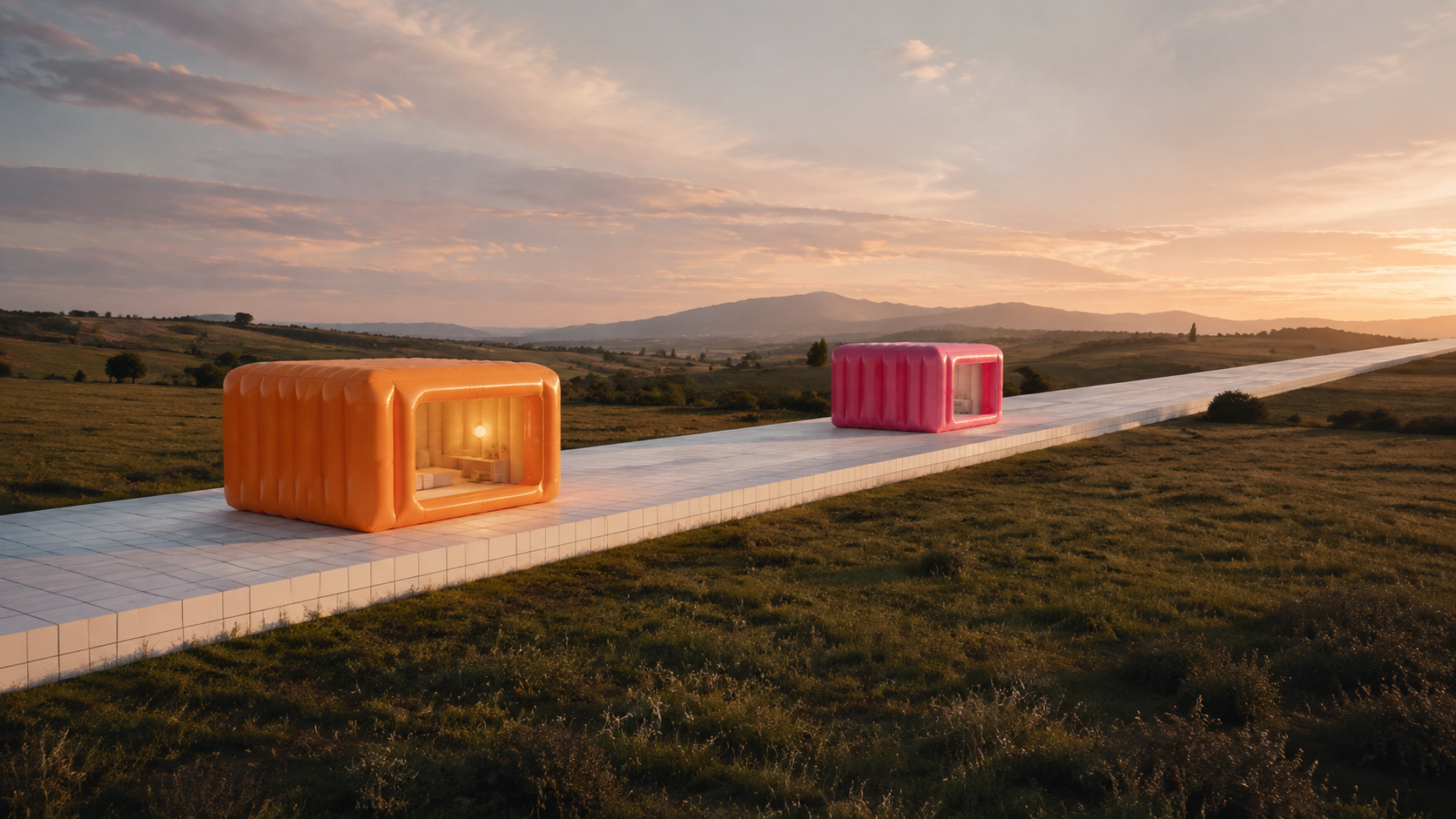 Radical Italian Design aesthetic: Landscape dossier scene