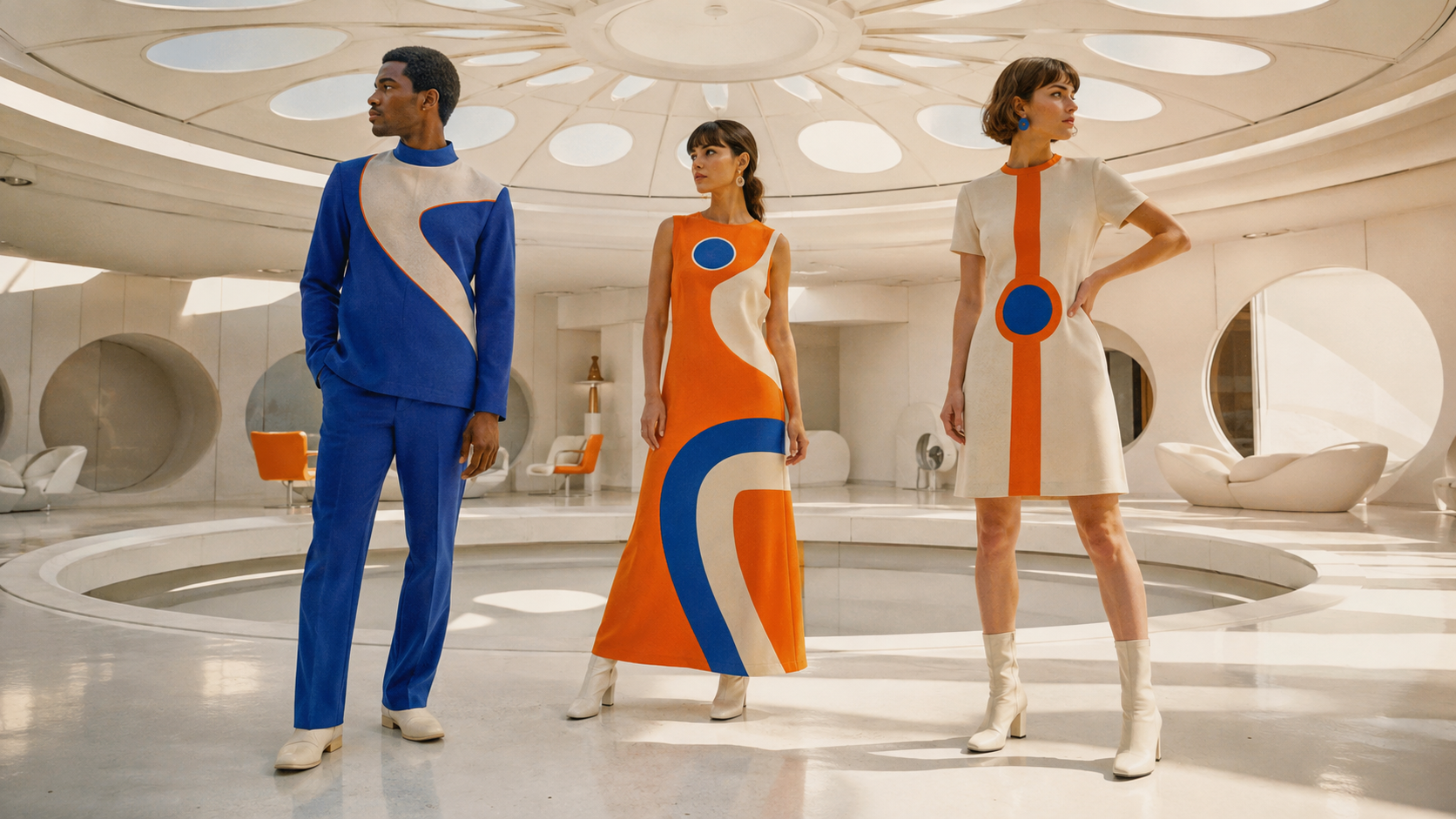 Space Age Pop aesthetic: Fashion dossier scene