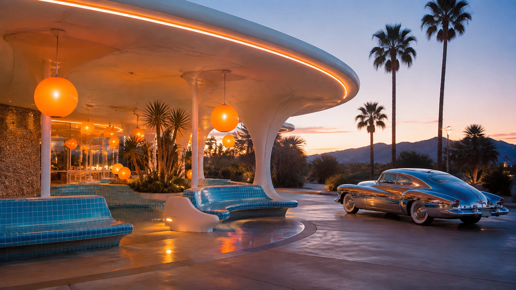 Space Age Pop aesthetic: Night dossier scene