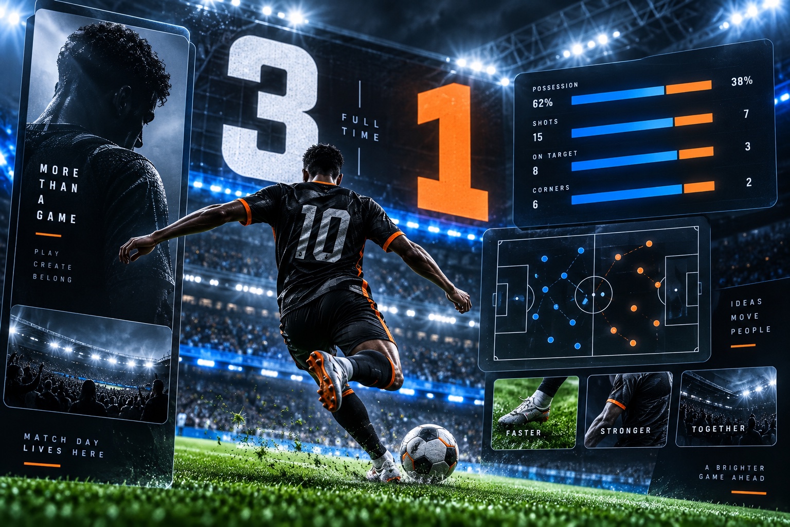 Sports-Game UI aesthetic example